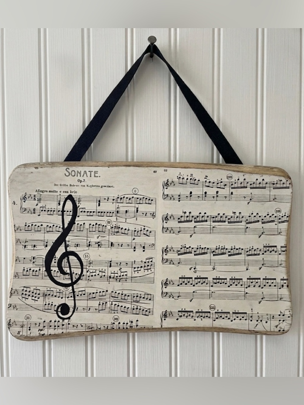 Handcrafted Music Wall Hanging Classical Beethoven Wood Plaque Vintage 1980’s